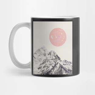 Pink moon in mountans Mug